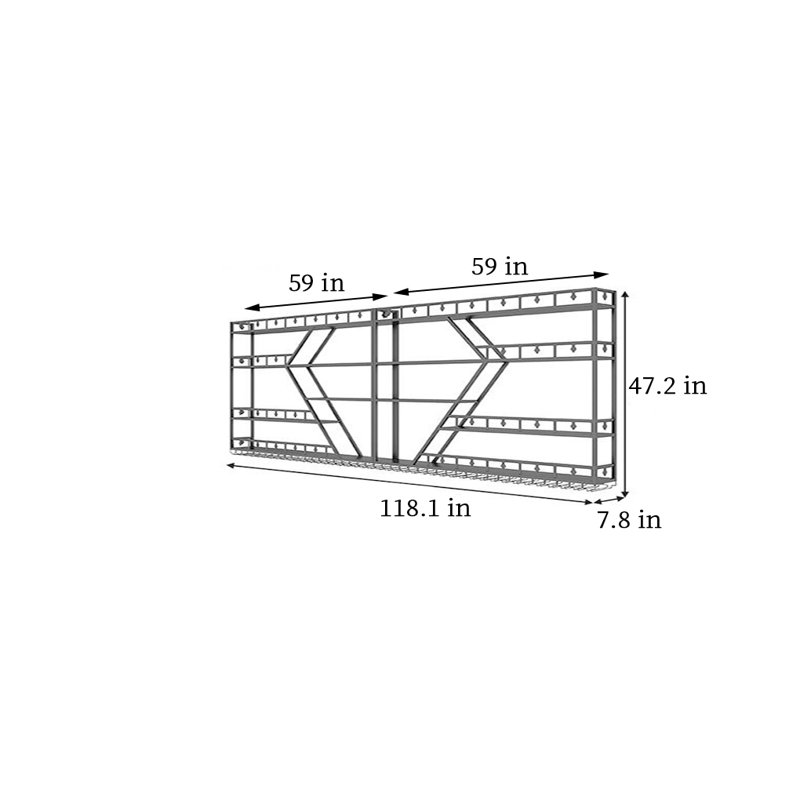Support à vin de luxe en fer, Doré, H 47,2 po x l 118,1 po x P 7,8 po