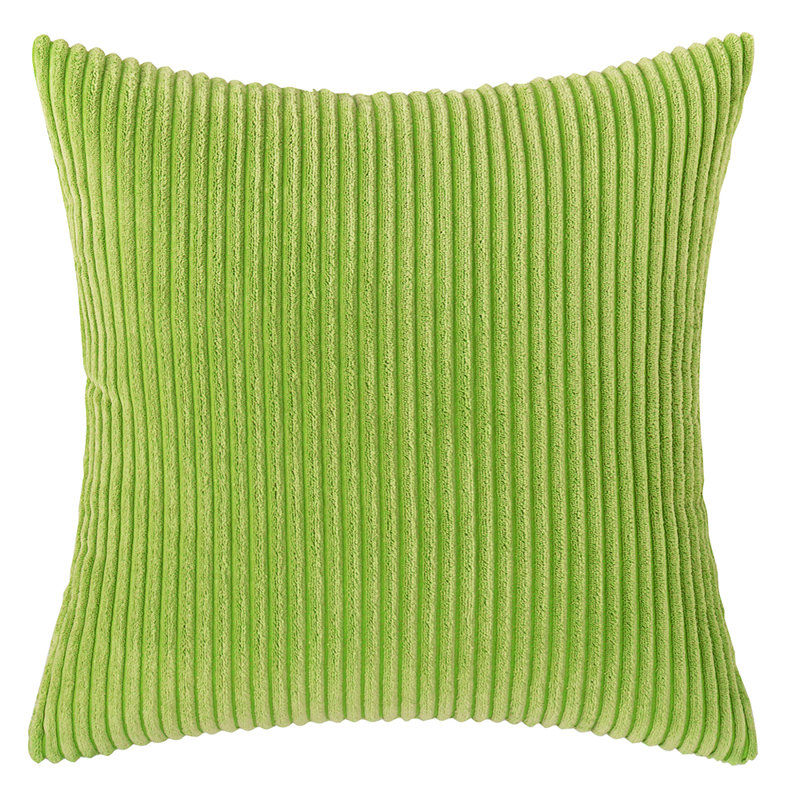 Striped Cotton Blend Reversible Throw Pillow, 20" x 20", Apple Green