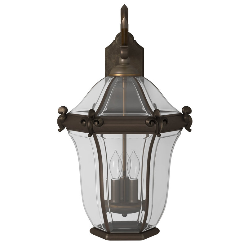 San Clemente 3-Light Outdoor Wall Lantern, Copper Bronze