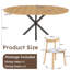 Ensemble de table de salle à manger extensible ronde avec 2 chaises, plateau en panneau de fibres à densité moyenne à finition chêne et base en métal, 2 à 4 places assises