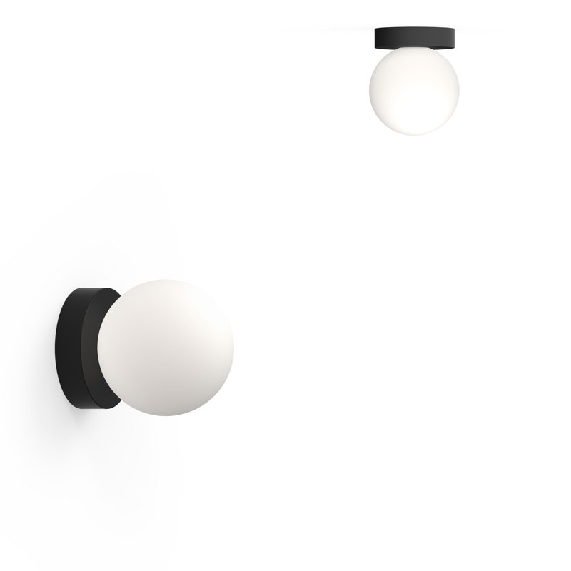 Bola Sphere 6" Globe Flush Mounted Sconce, Matte Black