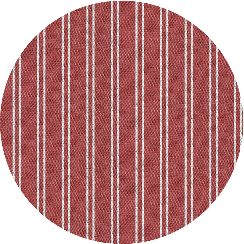 Tapis de zone rouge/beige à motifs, Rond 8 pi