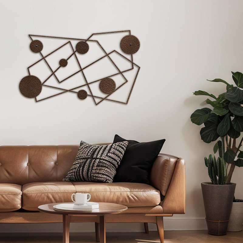 Décoration murale en métal, Bronze, H 18 po x l 36 po x P 0,05 po