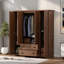 Armoire penderie 4 portes avec 2 tiroirs-1211107711