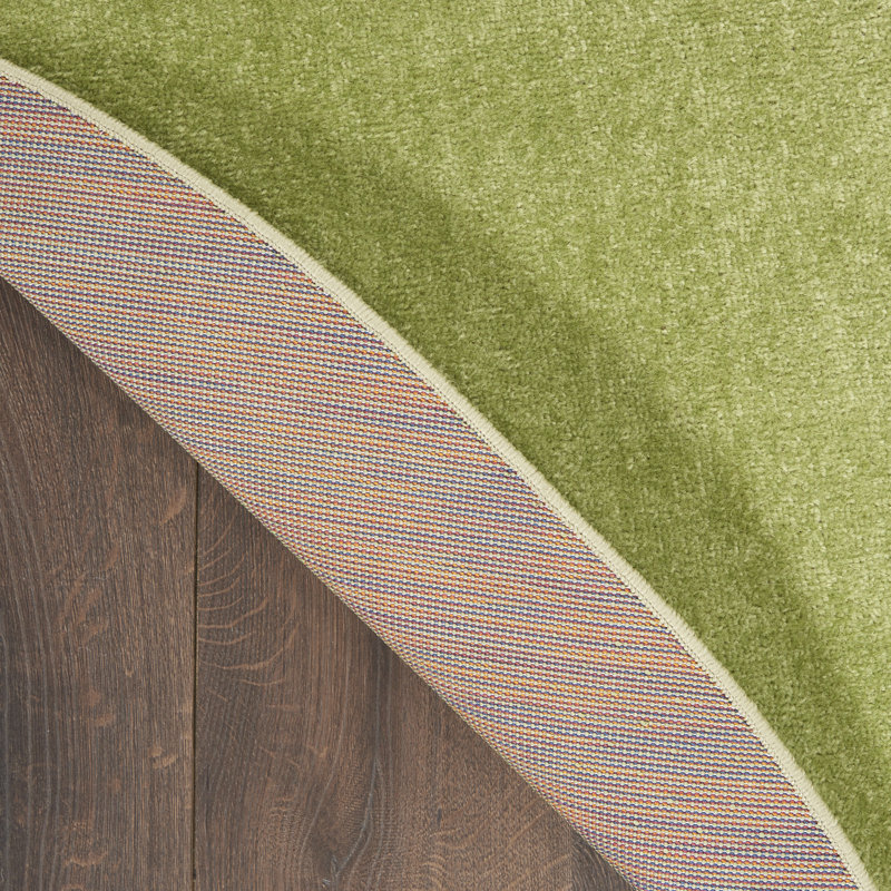Nourison Essentials Green Indoor/Outdoor Area Rug, Round 6'