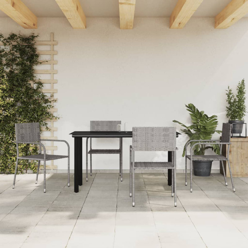 Ensemble de salle à manger de patio 5 pièces Dakota Fields, H 34,3 po x l 27,6 po x L 55,1 po