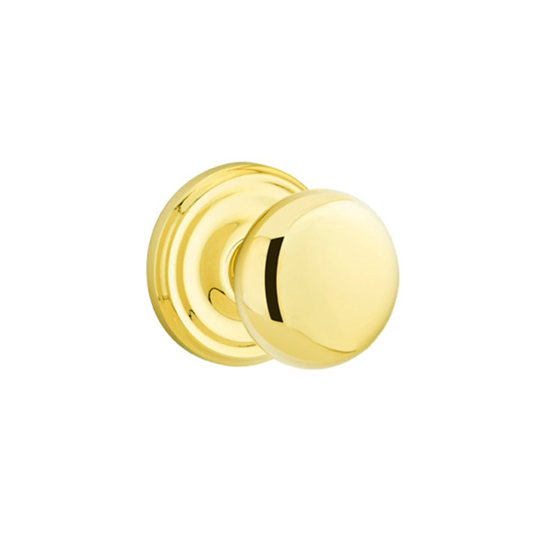Ensemble de boutons de passage Emtek avec rosette régulière et bouton Providence, Laiton non laqué