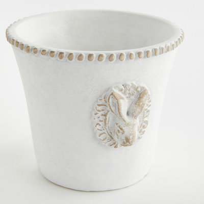 Lepore Speckled Sand Ceramic Rabbit Relief Pot Large
