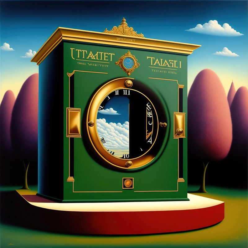 "Time Machine" par Stephen Chambers, impression sur toile tendue, L 15 po x H 15 po