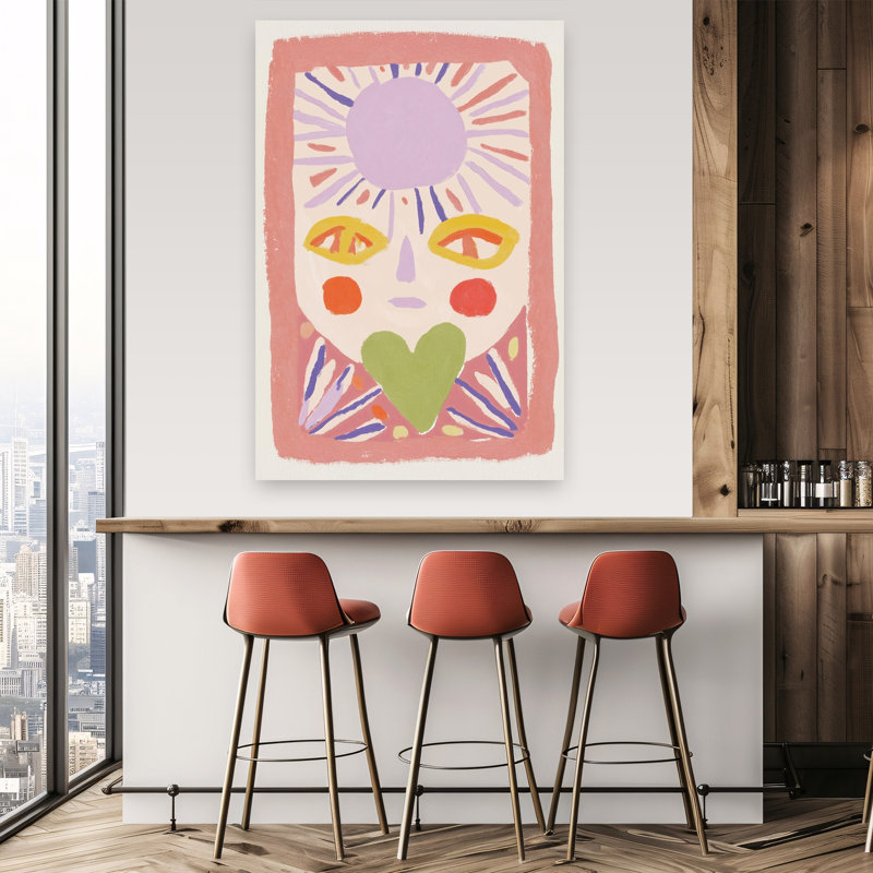 Peaceful Abstract Face Abstract Colorful Dreamy Landscape Nature Wall Art Print, H 60 po x l 40 po