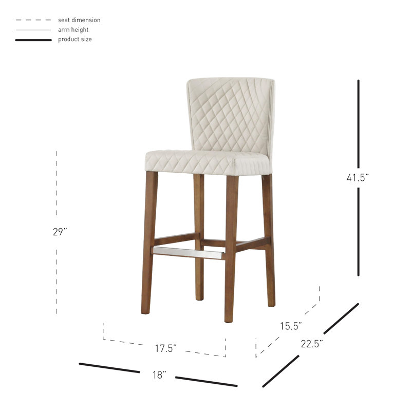 Vytis Upholstered Counter Stool, Danburry Off-White, Counter Stool (25.5" Seat Height)