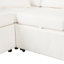 Divan-lit modulaire avec canapé-lit de 112,2 po avec repose-pieds avec rangement, trois coussins et dispositifs de chargement pour le salon, crème-214454441