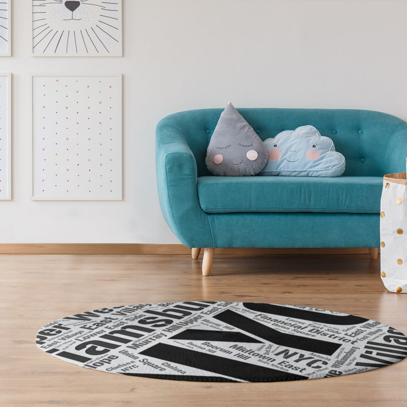 Chenille Indoor Rug, Round 5'