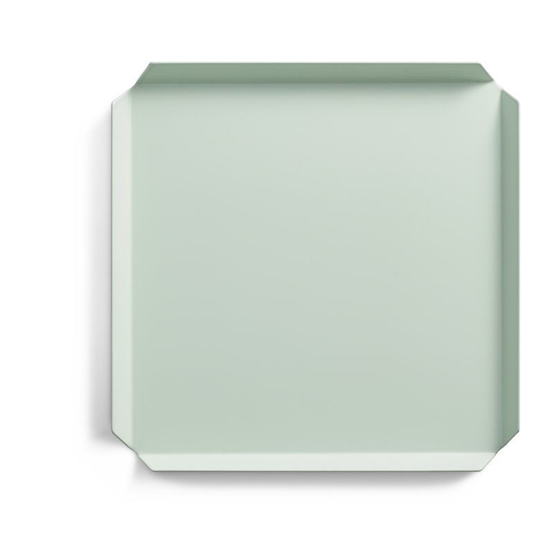 Powder Coated Steel Decorative Tray, Yellow/Green/Brown