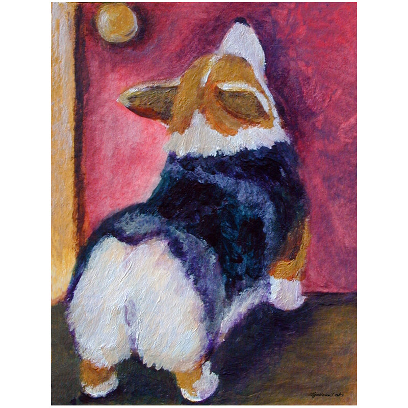 Drapeau Kaisya Corgi Let me in 2-Side Garden