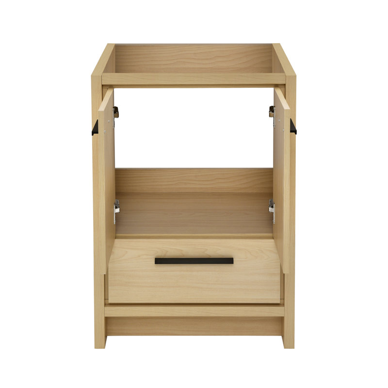 Meuble-lavabo autoportant 24 po Virage dans une armoire blanc brillant seulement (Sm-Bv730w), Brun