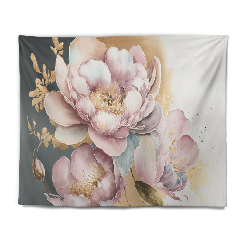 Tapisserie en polyester fleur d'orchidée II, H 50 po x l 60 po