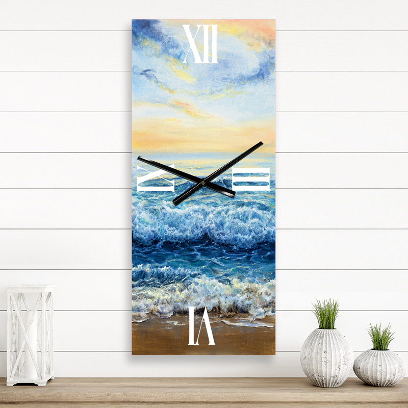 Horloge murale Ocean Waves at Dawn, Petit
