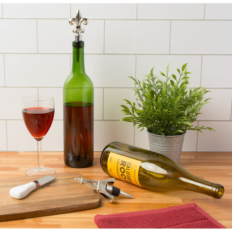 Priddy 2 Piece Eiffel Tower and Fleur De Lis Bottle Stopper Set