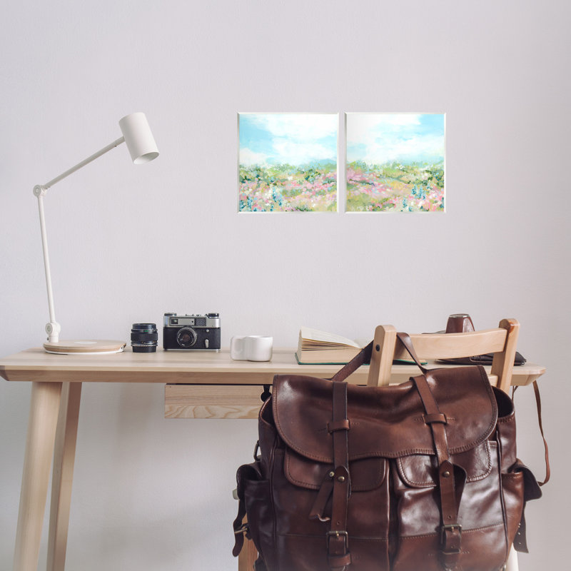 "Abstract Cottage Meadow", ensemble de 2 plaques murales par June Erica Vess