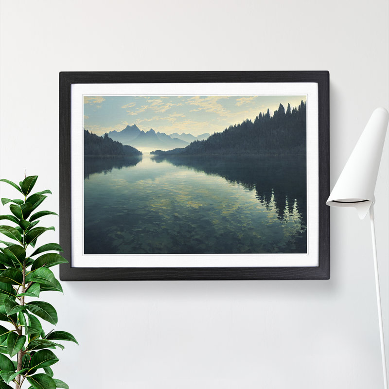 Mountain Lake Reflection Vol.1 - Framed Print, Black Framed, 25cm H x 34cm W x 2cm D
