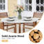 Ensemble de salle à manger pour 4 personnes en bois d'acacia avec table ronde pour patio, jardin, bord de piscine, pelouse et intérieur -90468969