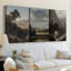 Paysage rétro Cxxxvi - Toile tendue sur mesure - 3 pièces-923385758