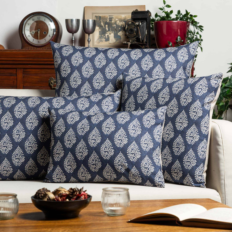 Blue Cushion, 43x43cm, Feather filled
