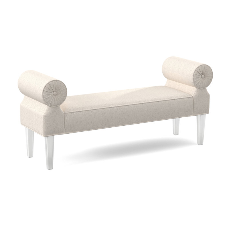 Ava Upholstered Bench, Venice Ivory 100% Polyester