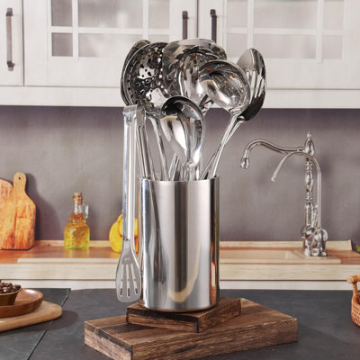 Double Wall 304 Stainless Steel Utensil Holder