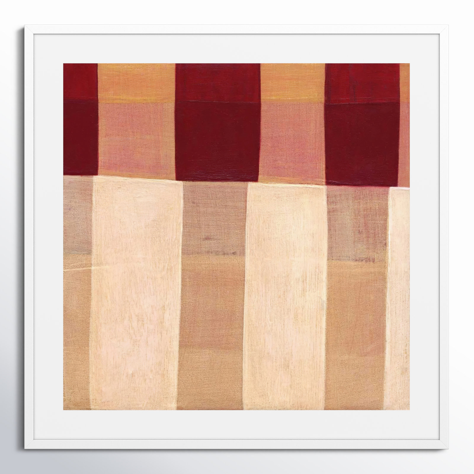 Broken Stripes 1 by Laura Nugent, White, 41" H x 41" W x 1" D
