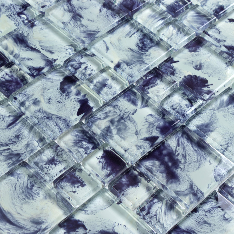 Carreau de mosaïque en verre piscine, Argent mauve