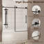 Porte de douche de 60 po de largeur, l 56 po, verre trempé transparent de 6 mm, pellicule résistante, poignée en acier inoxydable rouille, noir mat, protection contre les bris de salle de bain propre et bien rangée