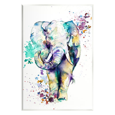 «Street Style Speckled Elephant Paint Splatter» par Emma Catherine Debs - impression sans cadre sur panneau de fibres à densité moyenne