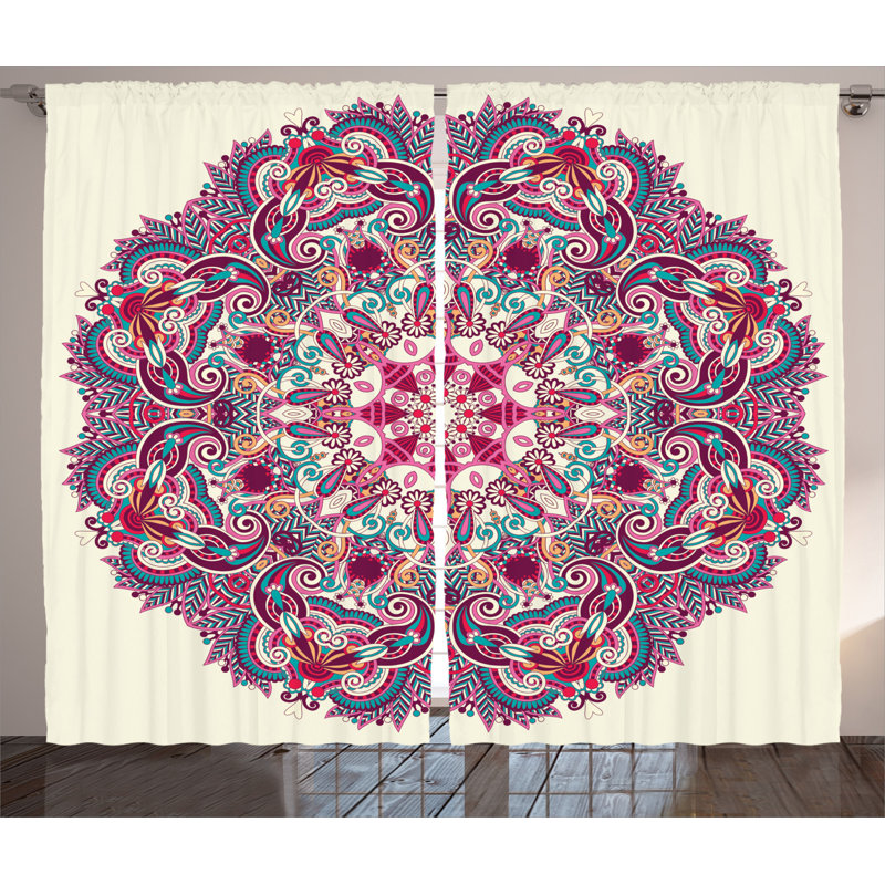 Mandala Semi-Sheer Rod Pocket Curtain Panels, 54" x 108"