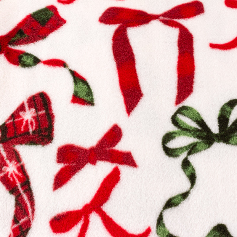 Festive Bows Machine Printed Throw Blanket