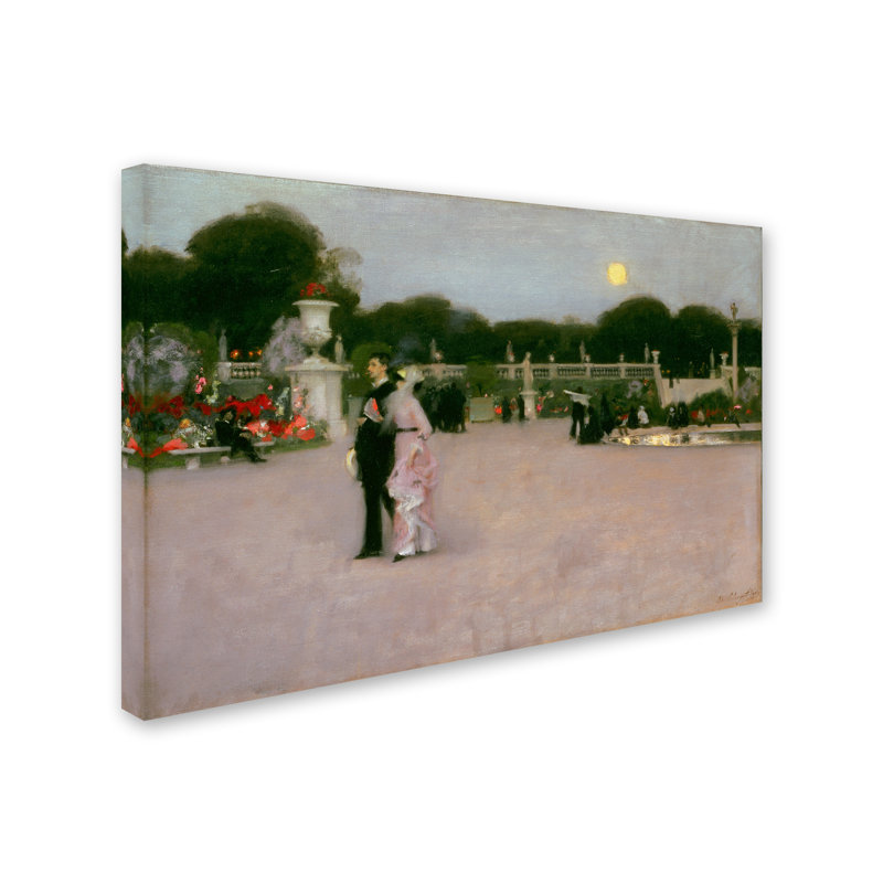 «In The Luxembourg Gardens» par John Singer Sargent, reproduction sur toile tendue, H 30 po x l 47 po