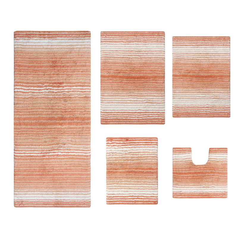 Highlawn 5 Piece Bath Rug Set, Coral