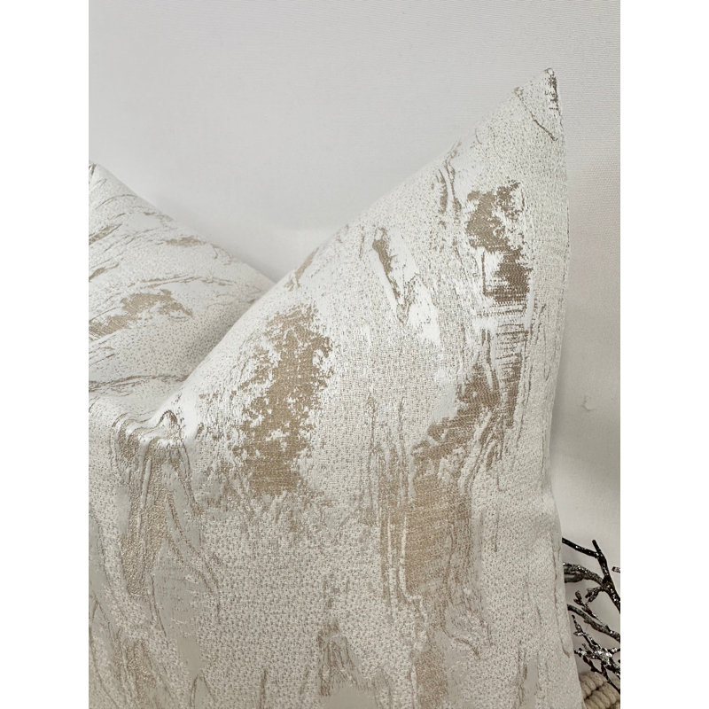 Abstract Square Cushion Cover, Ivory