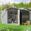 7,4 pi L 7,4 pi. D Rangement extérieur en métal avec structure en acier renforcé, portes et évents verrouillables