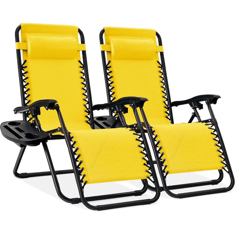 Fauteuil inclinable Sou Zero Gravity avec coussin, Jaune