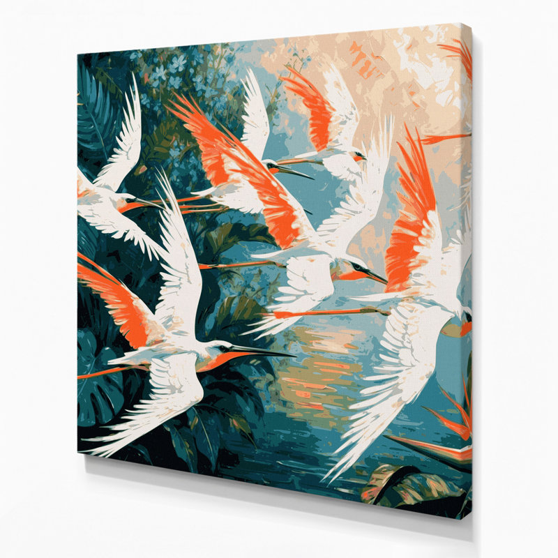 Hawaiian Tropicbirds Blue Canvas Wall Art, 12" H x 12" W