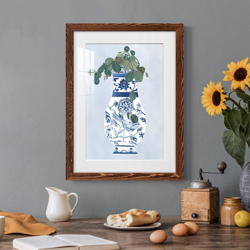 Vase au clair de lune IV - Peinture encadrée, H 32 po x l 23 po x P 1 po, Cadre en érable