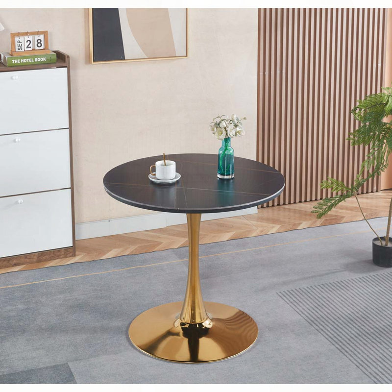 Table basse ronde Tulip, Noir