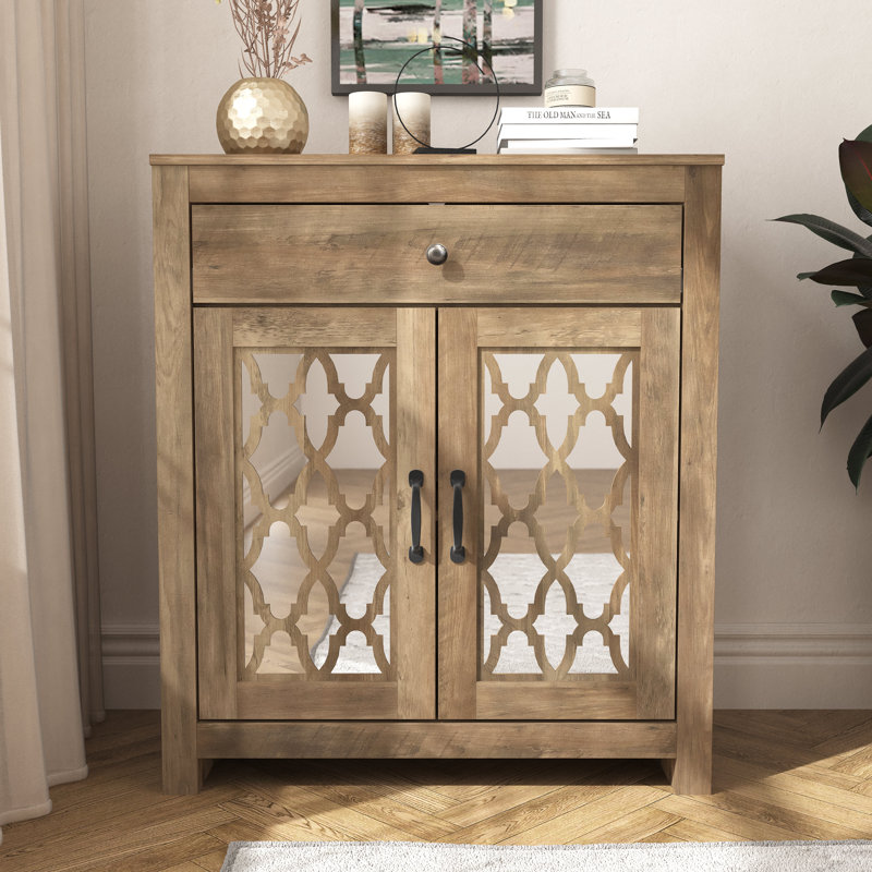 Buffet décoratif 2 portes Chessani, Chêne noueux