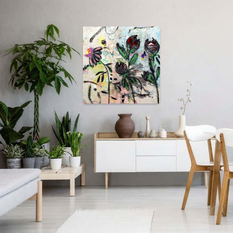 Art contemporain, art contemporain abstrait, H 36 po x l 36 po