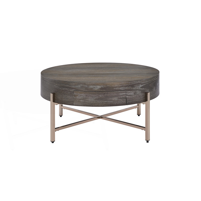 Table basse avec base en forme de «X» en métal, table de salon
