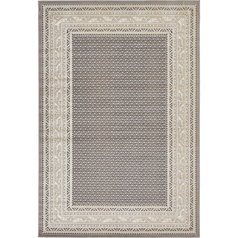 Swinson Geometric Area Rug, Rectangle 6'1" x 9', Gray