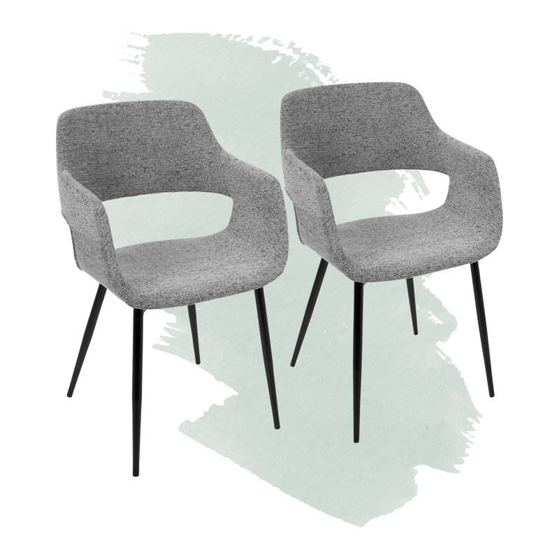 Rutila 18'' H Upholstered Metal Armchair, Black, Gray
