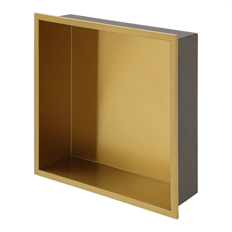 Niche de douche en acier inoxydable 12 po x 12 po, doré, Doré